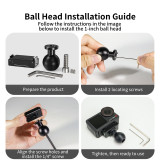 Aluminum Alloy Magnetic Mount Adapter with 1/4 ARRI-standard Positioning Hole Compatible with Action 3/4/5/360 Panoramic