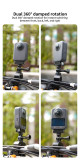 Aluminum Alloy Magnetic Mount Adapter with 1/4 ARRI-standard Positioning Hole Compatible with Action 3/4/5/360 Panoramic