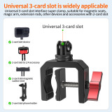 Heavy-Duty Super Clamp Camera Mount, Handlebar Clip with 1/4 ARRI-standard Positioning Hole, High Load-Bearing Motorcycle Bike Pole Tube Camera Holder