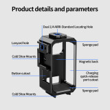 Magnetic Camera Cage for Osmo Nano, Quick Release Protection Frame with Dual Cold Shoe, Support Vertical and Horizontal Switching
