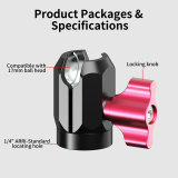 17mm Ball Head Clamp, 360° Rotation Ball Mount Extension Adapter for Car Phone Holder Motorcycle Handlebar Rearview Mirror Gimbal