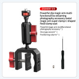 Heavy-Duty Super Clamp Camera Mount, Handlebar Clip with 1/4 ARRI-standard Positioning Hole, High Load-Bearing Motorcycle Bike Pole Tube Camera Holder