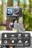 Aluminum Alloy Magnetic Mount Adapter with 1/4 ARRI-standard Positioning Hole Compatible with Action 3/4/5/360 Panoramic