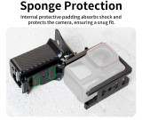 Action Camera Street Photograph Handle Grip Protective Frame Kit for Ace Pro 2, Aluminum Alloy Carbon Fiber Textured Shutter Grip