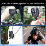 Standard Magnetic Camera Cage with Cold Shoe & Multiple Expansion Ports, Aluminum Alloy Protective Frame Pre-Drilled Lanyard Slot for Action 6 Action Camera