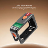 Magnetic Camera Cage with Folding 2-Card Quick-Release Base for Action 6, Protective Case, Convenient Battery Replacement