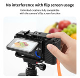 Action Camera Street Photograph Handle Grip Protective Frame Kit for Ace Pro 2, Aluminum Alloy Carbon Fiber Textured Shutter Grip