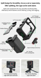 Action Camera Street Photograph Handle Grip Protective Frame Kit for Ace Pro 2, Aluminum Alloy Carbon Fiber Textured Shutter Grip