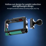 Standard Magnetic Camera Cage with Cold Shoe & Multiple Expansion Ports, Aluminum Alloy Protective Frame Pre-Drilled Lanyard Slot for Action 6 Action Camera
