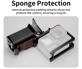 Action Camera Street Photograph Handle Grip Protective Frame Kit for Ace Pro 2, Aluminum Alloy Carbon Fiber Textured Shutter Grip