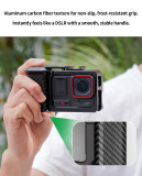 Action Camera Street Photograph Handle Grip Protective Frame Kit for Ace Pro 2, Aluminum Alloy Carbon Fiber Textured Shutter Grip