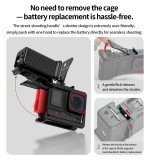 Action Camera Street Photograph Handle Grip Protective Frame Kit for Ace Pro 2, Aluminum Alloy Carbon Fiber Textured Shutter Grip