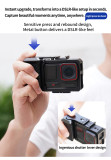 Action Camera Street Photograph Handle Grip Protective Frame Kit for Ace Pro 2, Aluminum Alloy Carbon Fiber Textured Shutter Grip