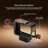 Magnetic Camera Cage with Folding 2-Card Quick-Release Base for Action 6, Protective Case, Convenient Battery Replacement