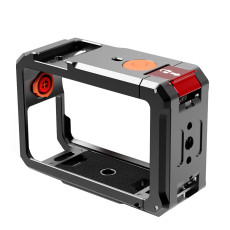 Magnetic Camera Cage with Folding 2-Card Quick-Release Base for Action 6, Protective Case, Convenient Battery Replacement