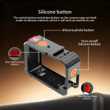 Magnetic Camera Cage with Folding 2-Card Quick-Release Base for Action 6, Protective Case, Convenient Battery Replacement