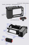 Action Camera Street Photograph Handle Grip Protective Frame Kit for Ace Pro 2, Aluminum Alloy Carbon Fiber Textured Shutter Grip