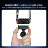 Standard Magnetic Camera Cage with Cold Shoe & Multiple Expansion Ports, Aluminum Alloy Protective Frame Pre-Drilled Lanyard Slot for Action 6 Action Camera