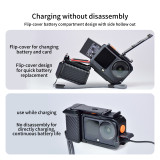 Magnetic Camera Cage with Folding 2-Card Quick-Release Base for Action 6, Protective Case, Convenient Battery Replacement