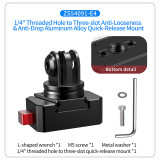 Aluminum Alloy Quick-Release Base, Camera Mount Adapter for Fill Lights, Microphones, Osmo Action 5 Pro/360, X5 X4 X3, Hero 13/12 Adapter