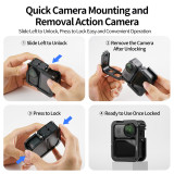 Metal Camera Cage for Osmo Nano, Protective Frame with Double-Sided Magnetic for Horizontal & Vertical Photograph, 1/4  ARRI-standard Positioning Hole, Dual Cold Shoe