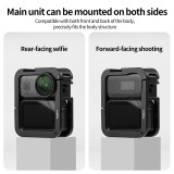 Metal Camera Cage for Osmo Nano, Protective Frame with Double-Sided Magnetic for Horizontal & Vertical Photograph, 1/4  ARRI-standard Positioning Hole, Dual Cold Shoe