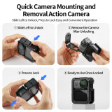 Metal Camera Cage for Osmo Nano, Protective Frame with Double-Sided Magnetic for Horizontal & Vertical Photograph, 1/4  ARRI-standard Positioning Hole, Dual Cold Shoe