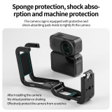 Metal Camera Cage for Osmo Nano, Protective Frame with Double-Sided Magnetic for Horizontal & Vertical Photograph, 1/4  ARRI-standard Positioning Hole, Dual Cold Shoe