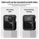 Metal Camera Cage for Osmo Nano, Protective Frame with Double-Sided Magnetic for Horizontal & Vertical Photograph, 1/4  ARRI-standard Positioning Hole, Dual Cold Shoe