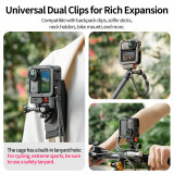 Metal Camera Cage for Osmo Nano, Protective Frame with Double-Sided Magnetic for Horizontal & Vertical Photograph, 1/4  ARRI-standard Positioning Hole, Dual Cold Shoe