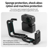 Metal Camera Cage for Osmo Nano, Protective Frame with Double-Sided Magnetic for Horizontal & Vertical Photograph, 1/4  ARRI-standard Positioning Hole, Dual Cold Shoe