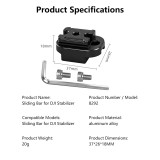 Quick Release NATO Slider Extension Board for RS 3/RS 4 Mini, Universal NOTA Rail-type External Plate with 1/4  Screws for Camera Cage, Monitor