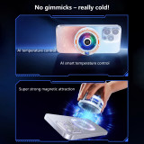 Phone Cooler with Magnetic Back Clip, H7 Intelligent Temperature Control Semiconductor Cooling Fan, 3-Levels Adjustable for Gaming, Live Streaming