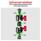 Dual 17mm Ball Head Clamp, 360° Rotation Magic Arm Extension Rod Adapter for Action Camera Phone Holder Motorcycle Handlebar Accessory