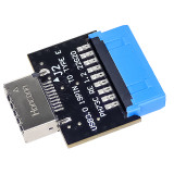 USB 3.1 Front Panel Socket to USB 3.0 20Pin Header Male Extension Cable Adapter for Motherboard Card 20P USB to Type-E Connector