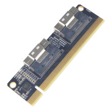 2Port SlimSAS 8i x2 to PCIe4.0/3.0 x16 Slot Adapter Card SFF8654 Riser Card for Network Card Graphics Video Card GPU