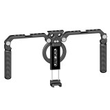 Dual-handles Phone Cage Stabilizer Video Rig, Foldable Handheld Grip Bracket for Smartphone Handle Filmmaking Magnetic Phone Holder