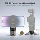 Mini Tripod Stand Desktop Base with 1/4'' Screw, Handheld Tripod Gimbal Video Vlog Holder Compatible with Pocket 3/4 Action Camera