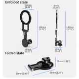 Dual Side Magnetic Phone Mount, Foldable Aluminum Alloy Bracket with 1/4  Screw for Phone 17 16 Tripod Stand