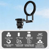 Dual Side Magnetic Phone Mount, Foldable Aluminum Alloy Bracket with 1/4  Screw for Phone 17 16 Tripod Stand