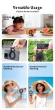 Dual Side Magnetic Phone Mount, Foldable Aluminum Alloy Bracket with 1/4  Screw for Phone 17 16 Tripod Stand
