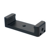 Aluminum Alloy Phone Clip with Cold Shoe Mount, Universal Selfie Stick Clamp, E-Shaped Stretch Metal Clip, Live Streaming Accessory