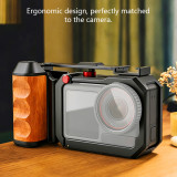 2 in 1 Street Photography Handle & Magnetic Camera Cage with 1/4'' Expansion Holes, Cold Shoe Mount Compatible with Action 6/5pro/4/3