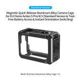 Street Photography Handle Grip Quick-Release Camera Cage Set, Carbon Fiber Non-Slip Handheld Stand Protective Frame for Action5pro/4/3