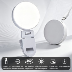 Magnetic Fill Light with 3 Adjustable Warm & Cool Colors, 360° Rotation, 180° Folding for Mobile Phones, Action Cameras with 1/4 Screw