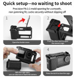 Street Photography Handle Grip Quick-Release Camera Cage Set, Carbon Fiber Non-Slip Handheld Stand Protective Frame for Action5pro/4/3