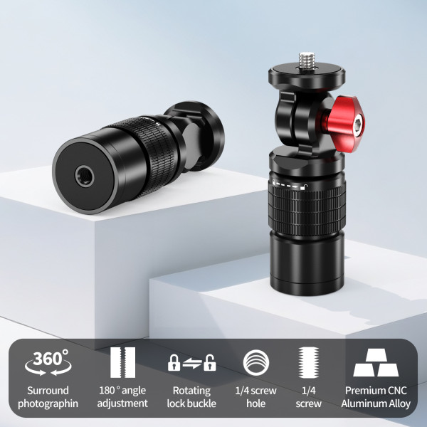 Tripod 360° Rotating Handle, Desktop Holder Mount with 1/4  Screw Holes, Handheld Selfie Stick Compatible with X4/X5, Osmo Cameras, Phone