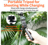 2 in 1 Magnetic Tripod, Handheld Quick-Release Selfie Stick with 1/4  Screw, Silicone Anti-Slip Feet for X5/Pocket 4/3, Phone/Camera Live Streaming Stand
