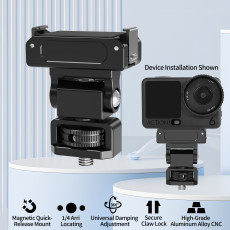 Magnetic Camera Mount Adapter, 360° Adjustable Base with 1/4 ARRI-Standard Position Hole Compatible with Osmo Action 6, Nano Action Cameras (