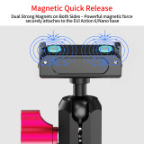 Magnetic Camera Mount Adapter, 360° Adjustable Base with 1/4 ARRI-Standard Position Hole Compatible with Osmo Action 6, Nano Action Cameras (
